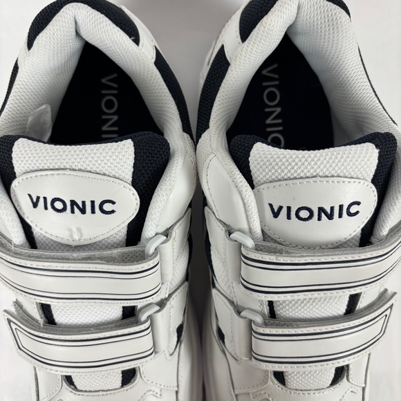 Vionic, Men’s Leather Walking Shoes/Sneakers, White Blue, Size 12W Velcro Straps - Picture 7 of 9